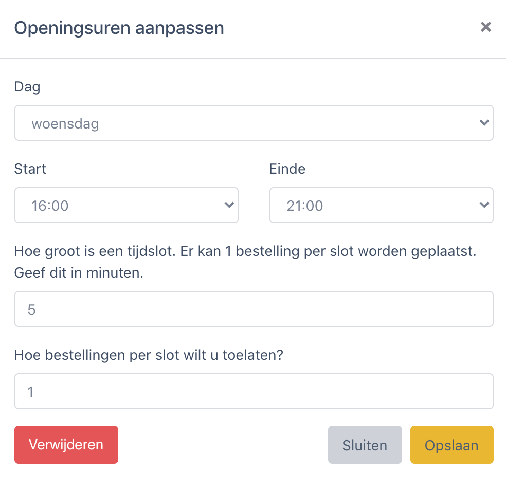 Afbeelding van de slots interface